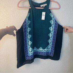 LOFT Women's summer Green and Blue Halter Top